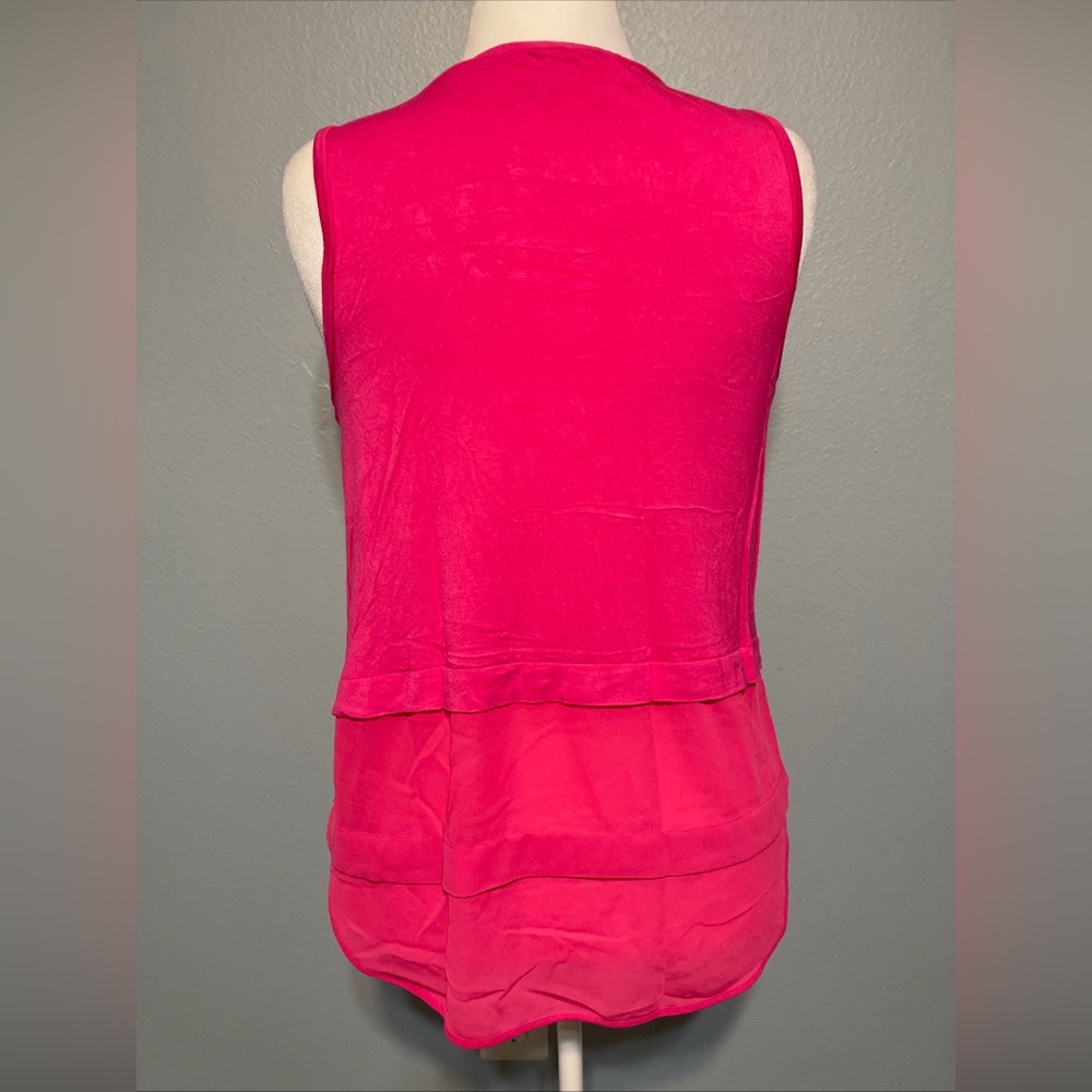 Michael Kors‎ Hot Pink Sleeveless Hi-Low Tank Top Y2K Summercore Size M - Picture 3 of 7